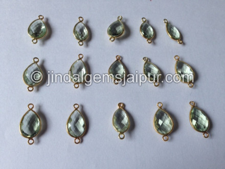 Gold Vermeil Green Amethyst Pear Connector